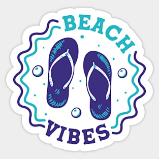 Beach Vibes // Fun Summer Flip Flop Badge Sticker